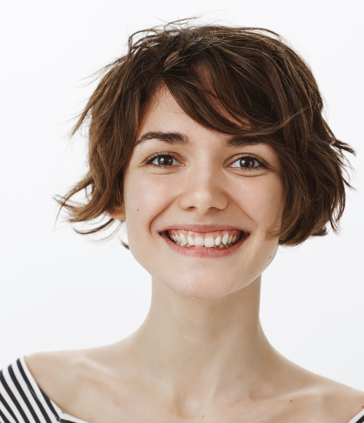 close up cute hipster woman smiling looking happy